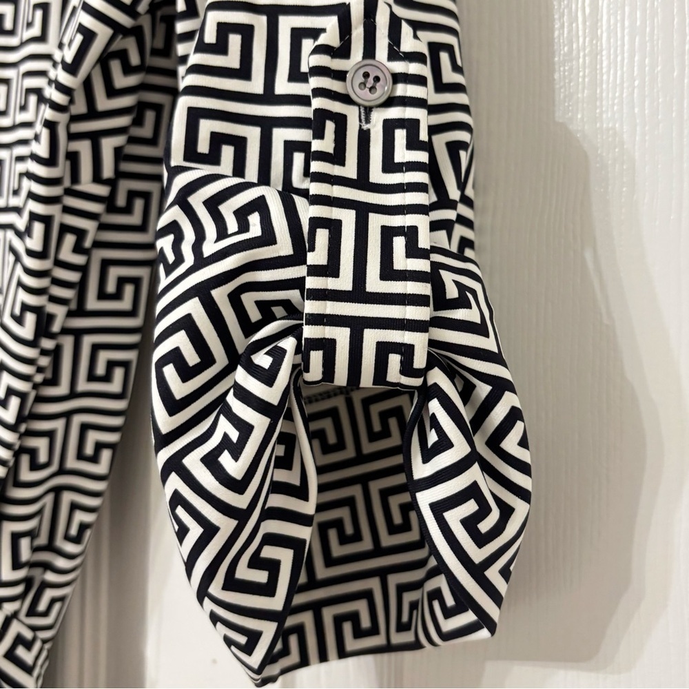 NWT Women's J. McLaughlin Belted Shirt Button Down Dress Black & White XL - Picture 6 of 8